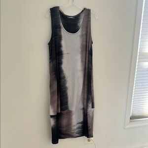 Alembika gray tie dye cape shift dress with matching top/jacket! Size 10-12